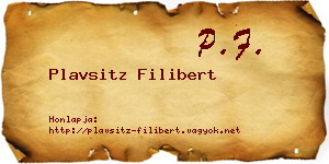 Plavsitz Filibert névjegykártya